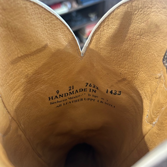 Roper Brown Boots with Green and Yellow Floral Design - Picture 7 of 7